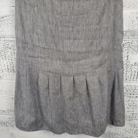 Carlisle New York Sheath Sleeveless Linen Blend Pleated Hem Midi Dress Size 8 - Picture 3 of 13